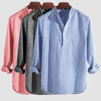 Henley-Shirt – Langärmliges gestreiftes Shirt für Männer-Chaps Herrenmode