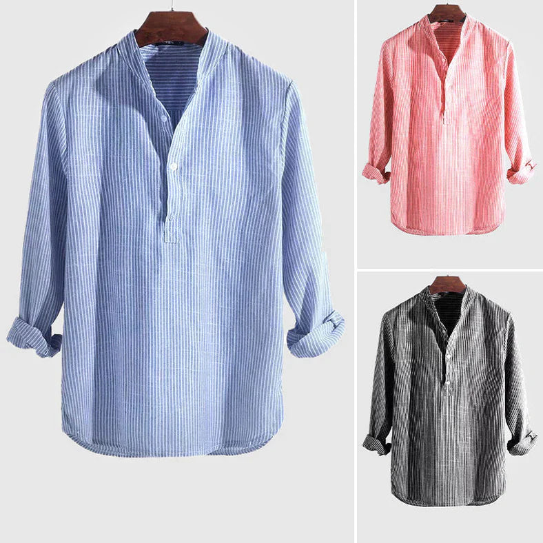 Henley-Shirt – Langärmliges gestreiftes Shirt für Männer-Chaps Herrenmode