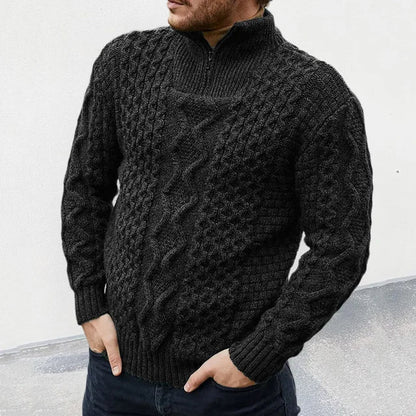 Herren Pullover Strick Half-Zip Kragen Premium Qualität
