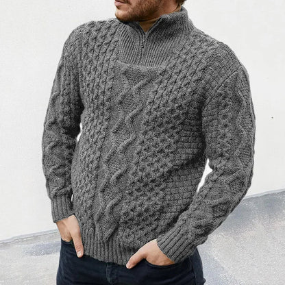 Herren Pullover Strick Half-Zip Kragen Premium Qualität