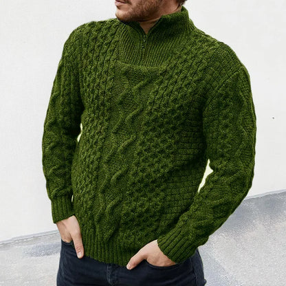 Herren Pullover Strick Half-Zip Kragen Premium Qualität