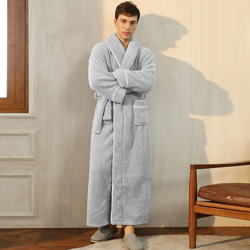 Herren Bademantel Lang Flauschig Winter - BerlinGlamour