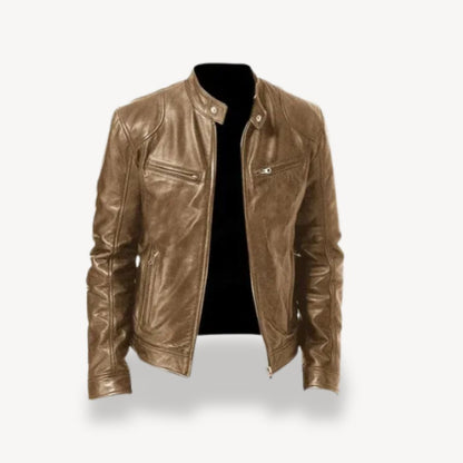 Herren-Bikerjacke aus Leder mit Reißverschluss | Loravelle 6