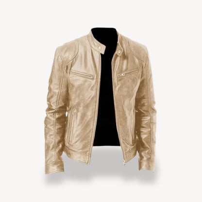 Herren-Bikerjacke aus Leder mit Reißverschluss | Loravelle 7