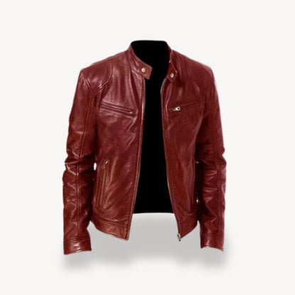 Herren-Bikerjacke aus Leder mit Reißverschluss | Loravelle 8