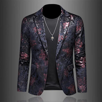 Herren Blazer Stilvoll Floral Herrenjacke Modern - BerlinGlamour