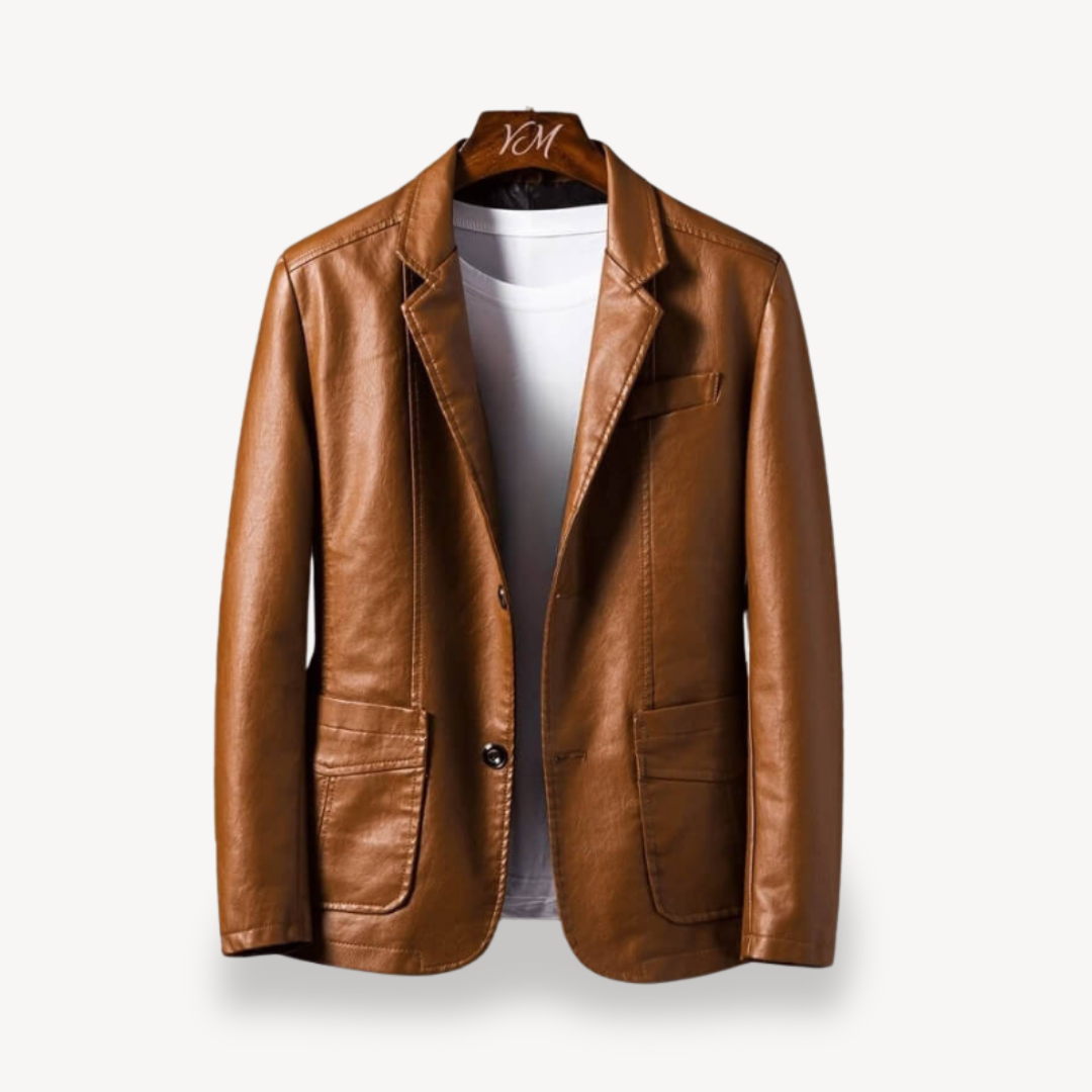 Herren-Blazerjacke aus Kunstleder | Loravelle 0
