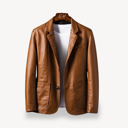 Herren-Blazerjacke aus Kunstleder | Loravelle 0