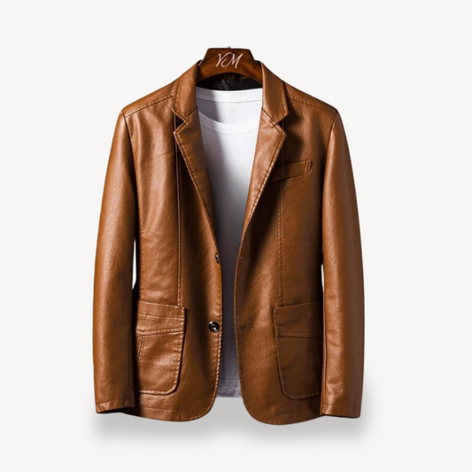 Herren-Blazerjacke aus Kunstleder | Loravelle 0