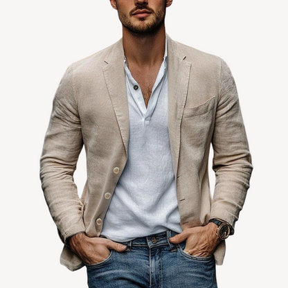 Herren-Blazerjacke aus Leinen | Loravelle 3