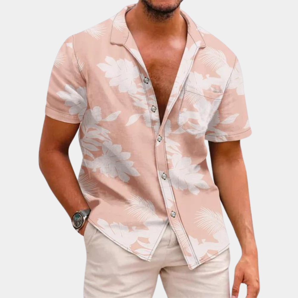 Herren Kurzarmhemd Blumenmuster Sommerhemd - BerlinGlamour
