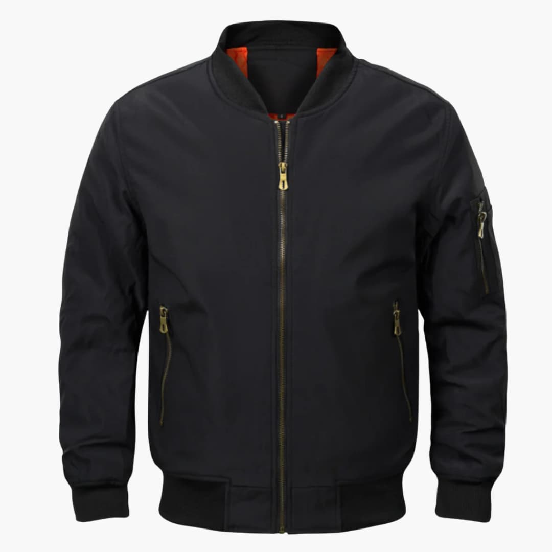 Herren-Bomberjacke mit Reißverschluss und Ärmeltasche 0