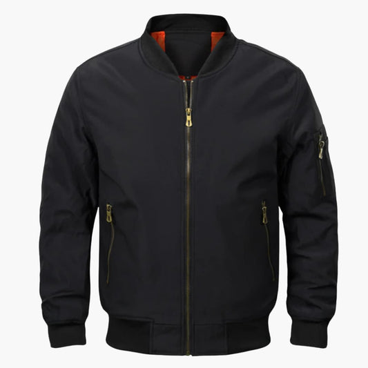 Herren-Bomberjacke mit Reißverschluss und Ärmeltasche 0