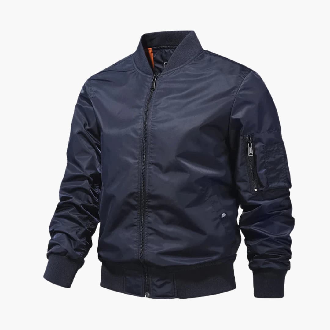 Herren-Bomberjacke mit Reißverschluss und Ärmeltasche 1