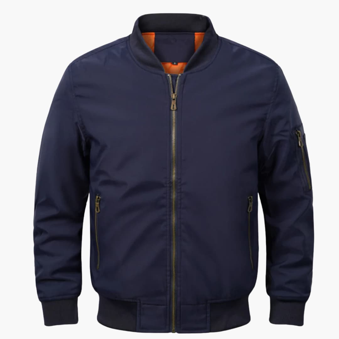 Herren-Bomberjacke mit Reißverschluss und Ärmeltasche 1