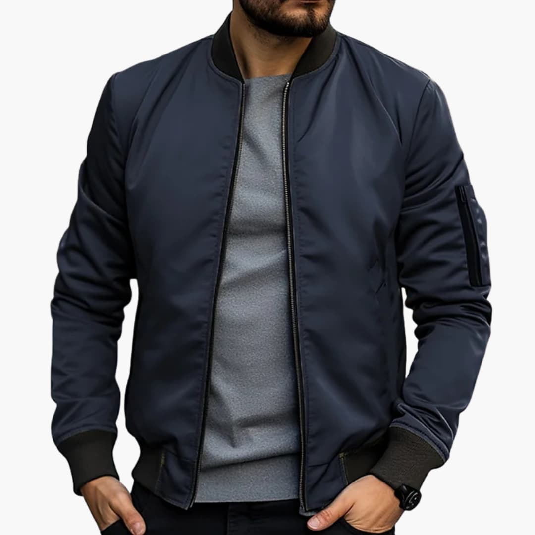 Herren-Bomberjacke mit Reißverschluss und Ärmeltasche 5