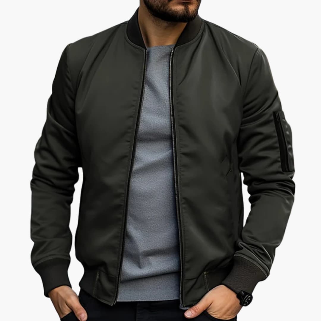 Herren-Bomberjacke mit Reißverschluss und Ärmeltasche 6