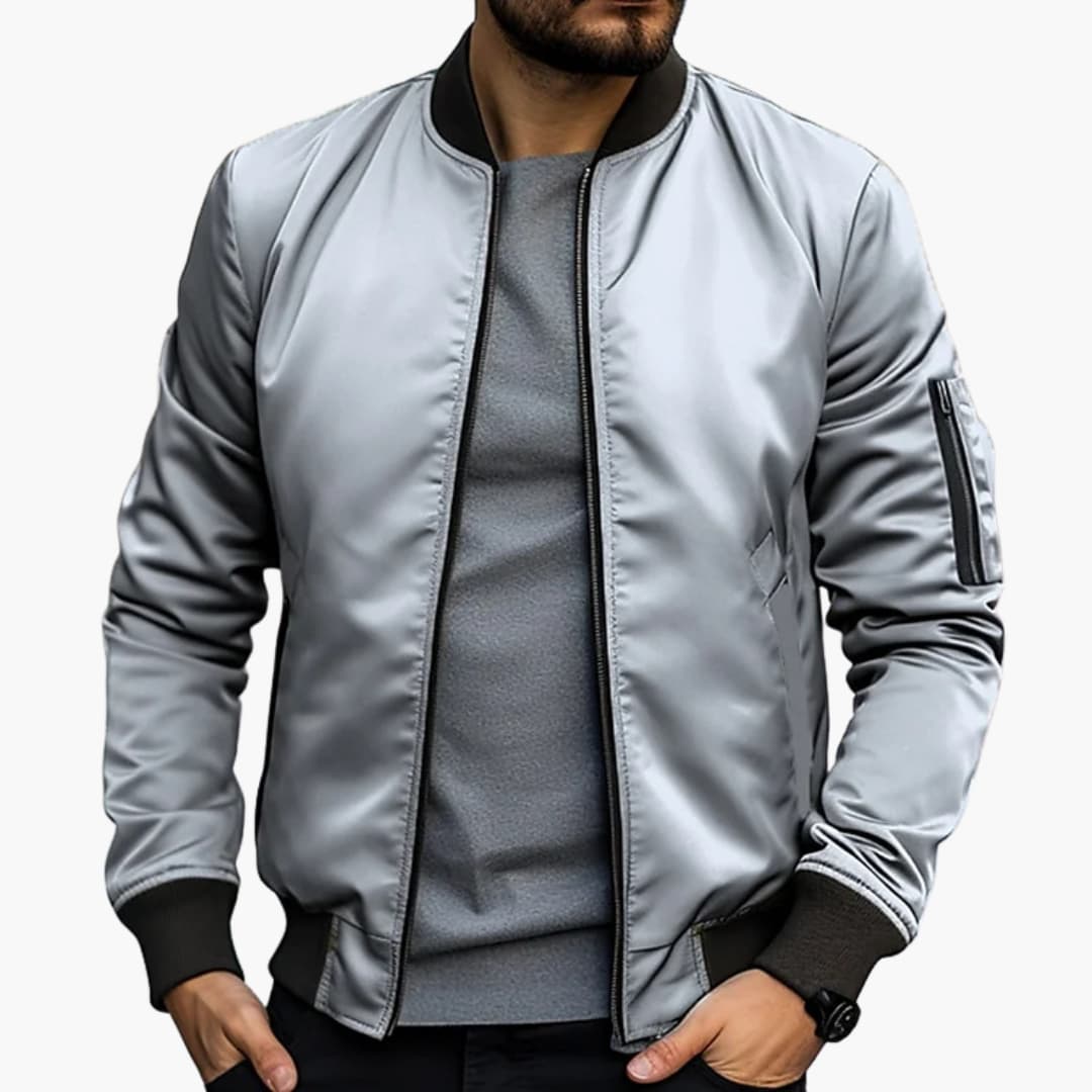 Herren-Bomberjacke mit Reißverschluss und Ärmeltasche 7