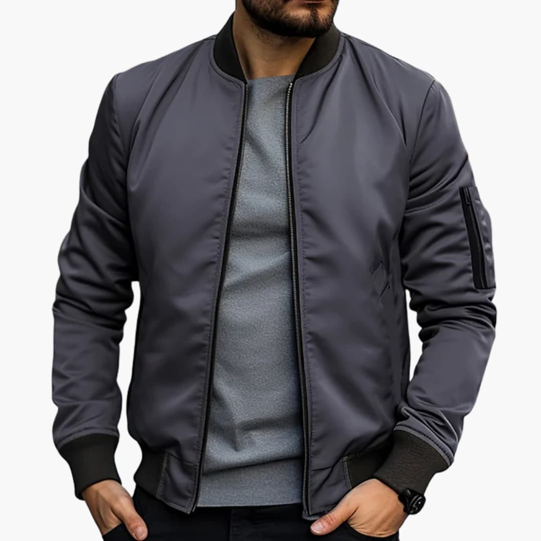 Herren-Bomberjacke mit Reißverschluss und Ärmeltasche 8
