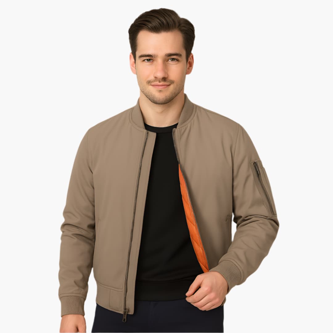 Herren-Bomberjacke mit Reißverschluss und Rippbündchen 5