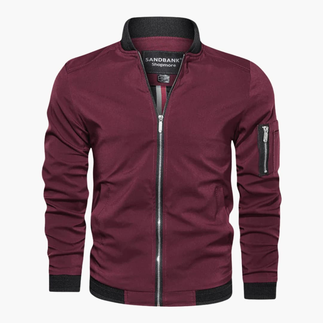 Herren-Bomberjacke mit Reißverschluss und geripptem Saum 2