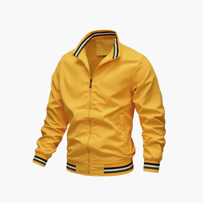 Herren-Bomberjacke mit Reißverschluss und gestreiftem Rippbund 5