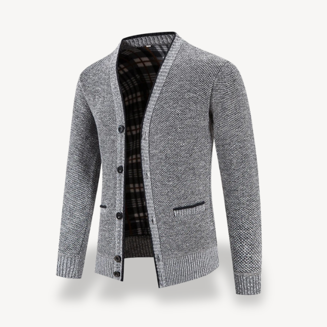 Herren-Cardigan mit Fleecefutter und Knöpfen 0
