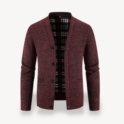 Herren-Cardigan mit Fleecefutter und Knöpfen 2