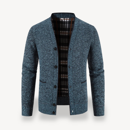Herren-Cardigan mit Fleecefutter und Knöpfen 3