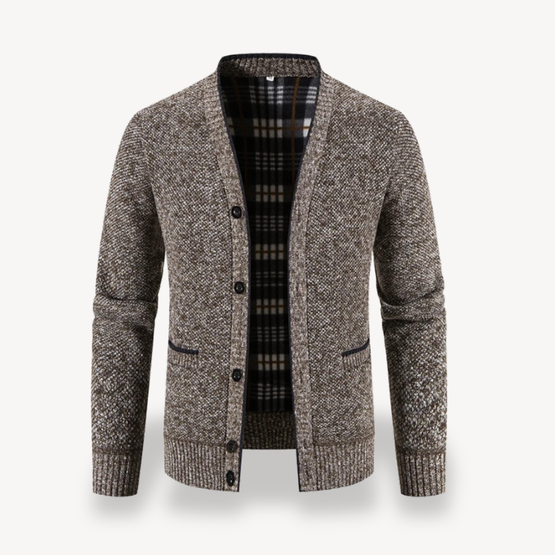 Herren-Cardigan mit Fleecefutter und Knöpfen 4