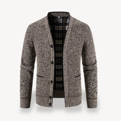 Herren-Cardigan mit Fleecefutter und Knöpfen 4