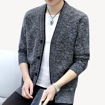 Herren-Cardigan mit kariertem Futter 4