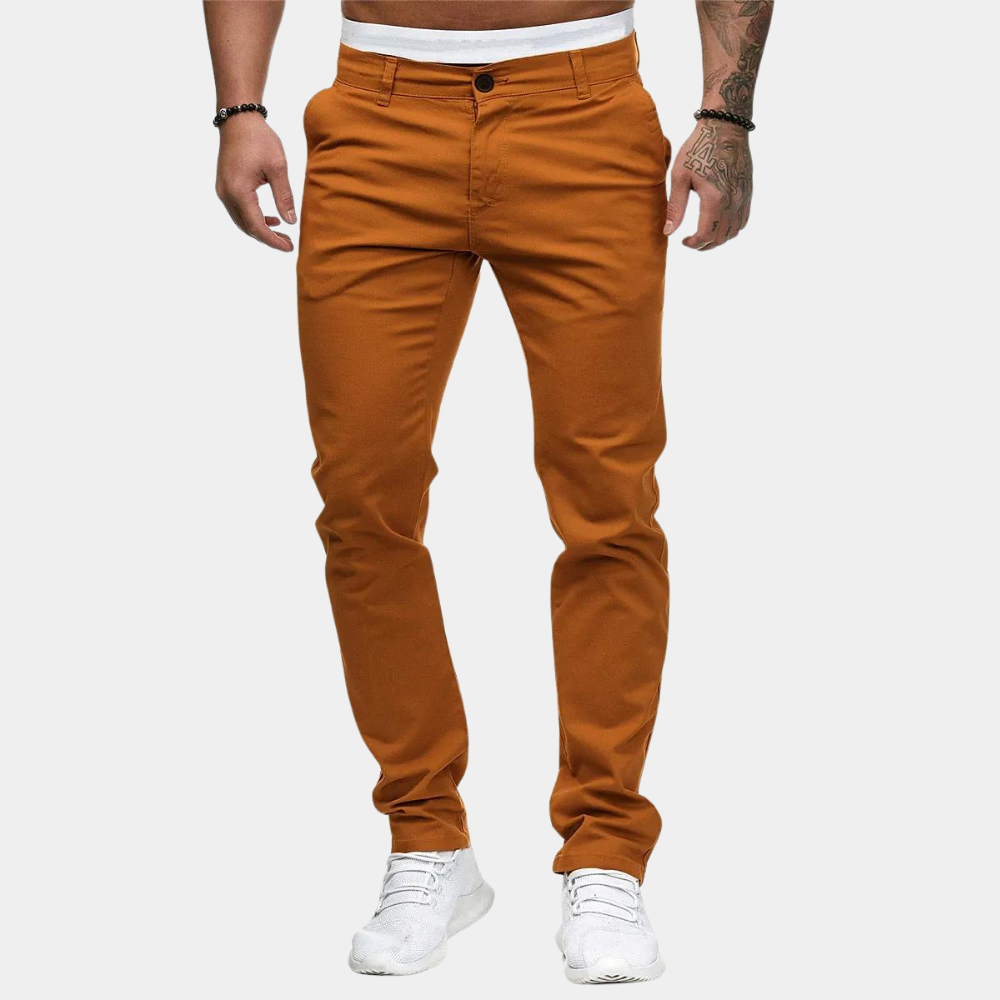 Herren-Chinos – Skinny – Stretch – Chino-Hosen – Herrenhosen-Gelb-S-Chaps Herrenmode