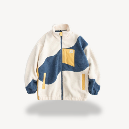 Herren-Colorblock-Fleecejacke mit Reißverschluss | Loravelle 0
