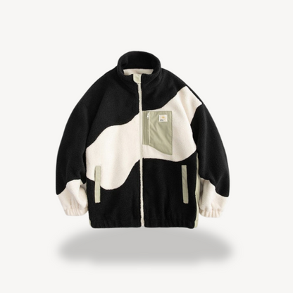 Herren-Colorblock-Fleecejacke mit Reißverschluss | Loravelle 1