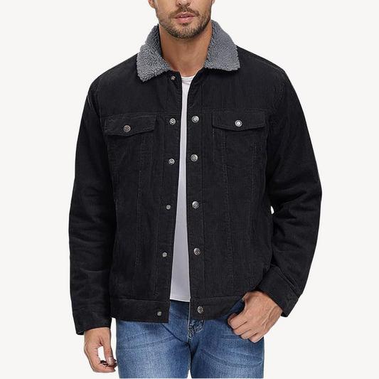 Herren-Cordjacke mit Sherpa-Futter | Loravelle 0