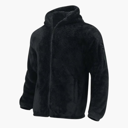 Herren-Fleecejacke mit Kapuze, Reißverschluss 0