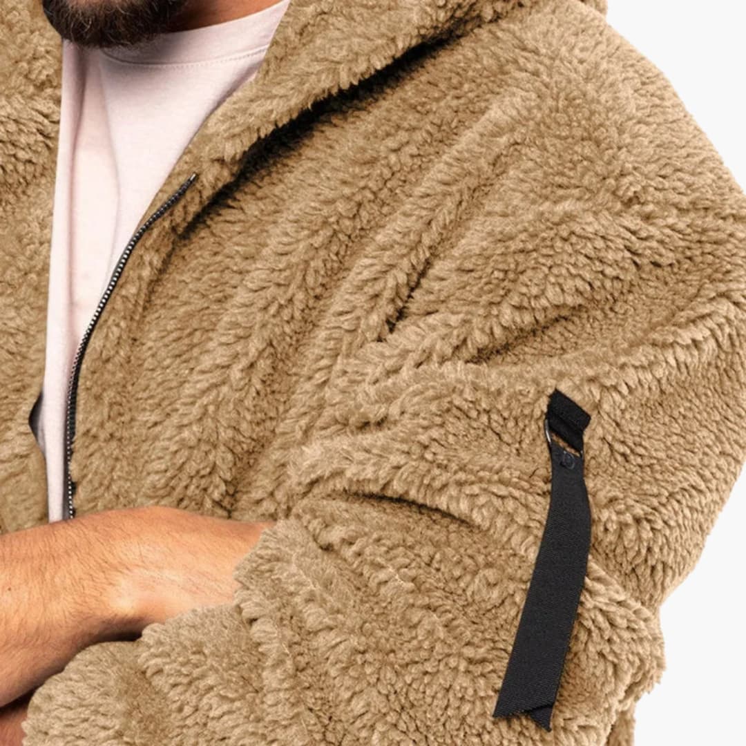 Herren-Fleecejacke mit Kapuze, Reißverschluss 3