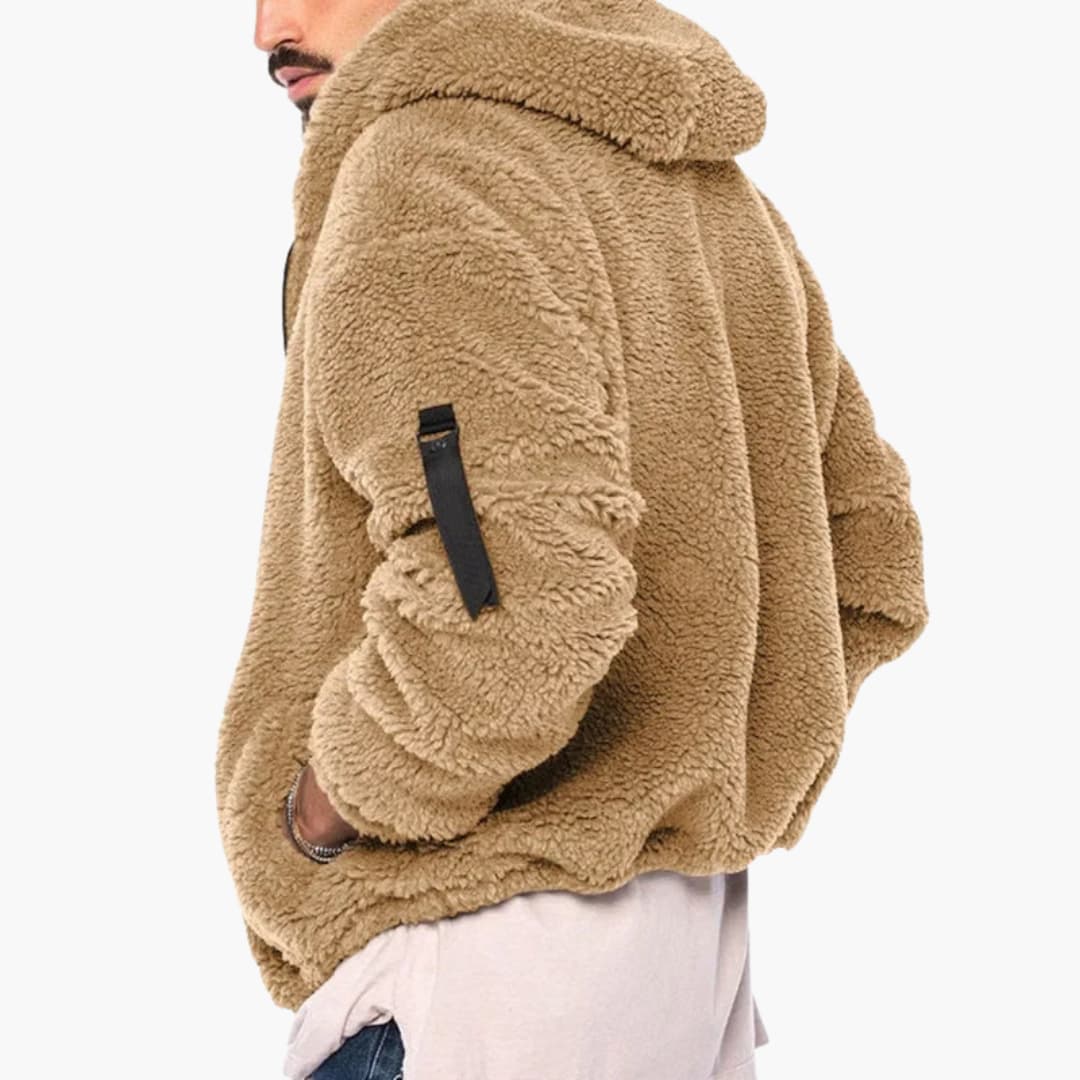 Herren-Fleecejacke mit Kapuze, Reißverschluss 4