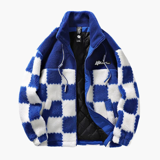 Herren-Fleecejacke mit Schachbrettmuster 0