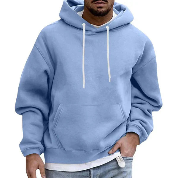 Herren Hoodie Bequem mit Tasche Schwarz - BerlinGlamour