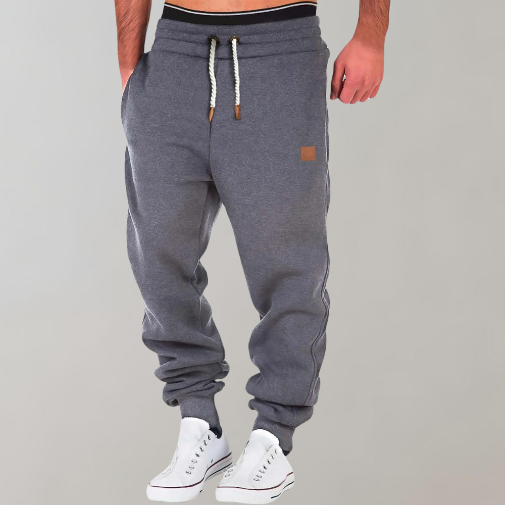 Herren-Jogginghosen | Kordelzug | Elastischer Bund | Freizeithosen | Herren-Sweathosen-Dunkelgrau-M-Chaps Herrenmode