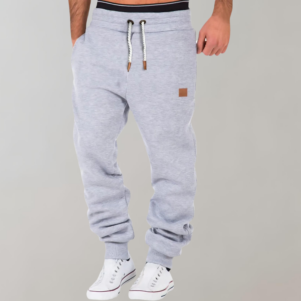 Herren-Jogginghosen | Kordelzug | Elastischer Bund | Freizeithosen | Herren-Sweathosen-Grau-M-Chaps Herrenmode