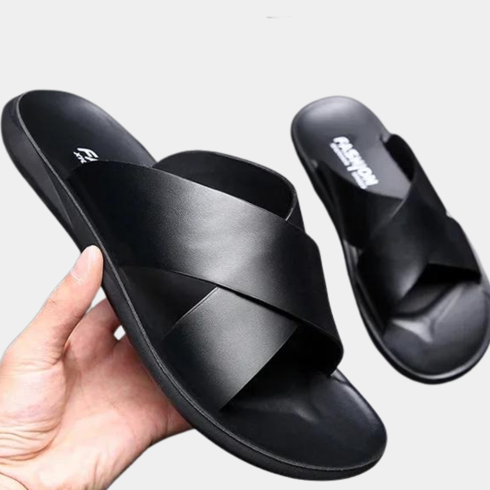 Leder Pantoletten Herren Slipper Sommerschuhe - BerlinGlamour