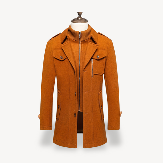 Herren-Peacoat aus Wollmischung mit Innenlatz | Loravelle 0