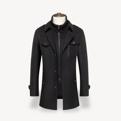 Herren-Peacoat aus Wollmischung mit Innenlatz | Loravelle 2