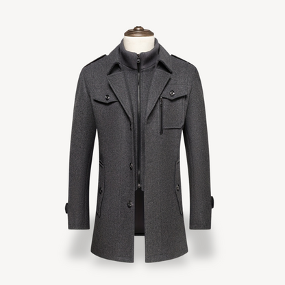Herren-Peacoat aus Wollmischung mit Innenlatz | Loravelle 3