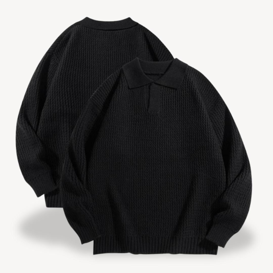 Herren-Polopullover mit Waffelstrick | Loravelle 0