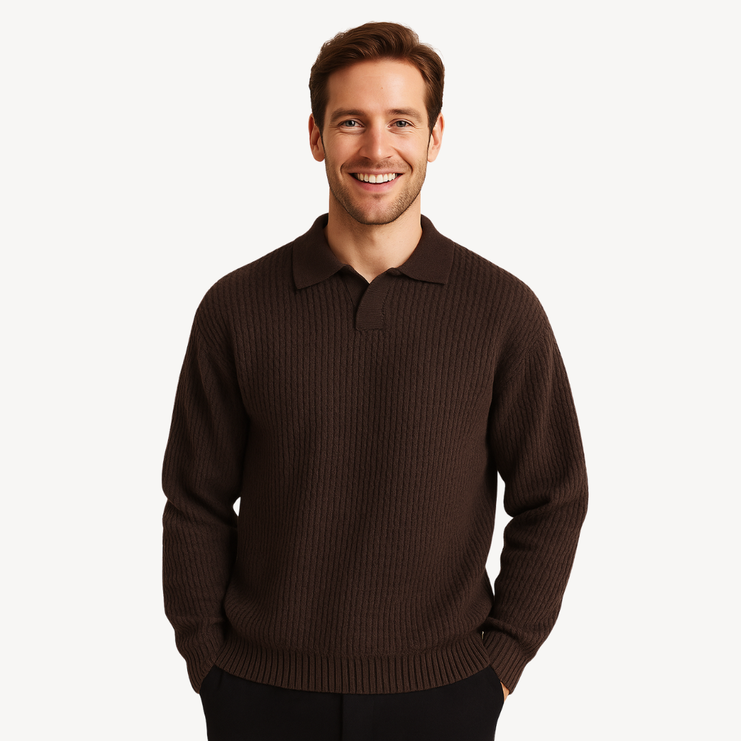 Herren-Polopullover mit Waffelstrick | Loravelle 1