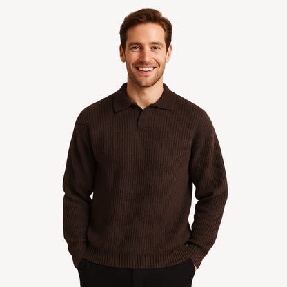 Herren-Polopullover mit Waffelstrick | Loravelle 1